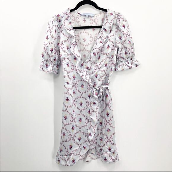 Hill House Nima Dress in Cabernet Trellis Floral Silk Extra Small - Picture 1 of 10